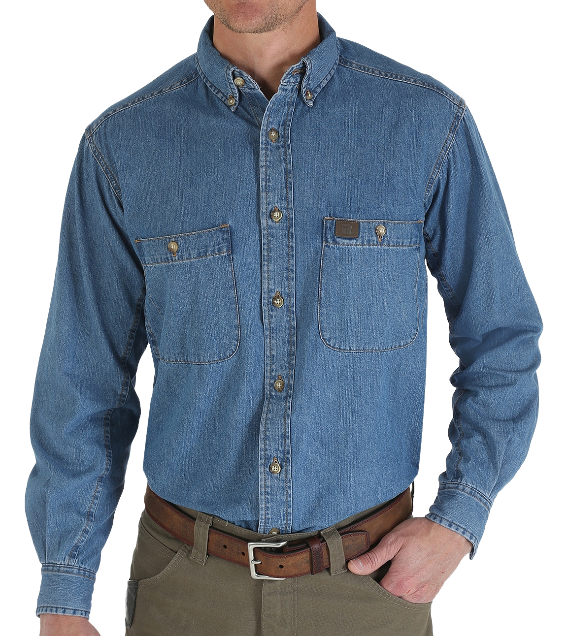 Wrangler RIGGS Workwear Denim Long-Sleeve Work Shirt for Men | Bass Pro ...